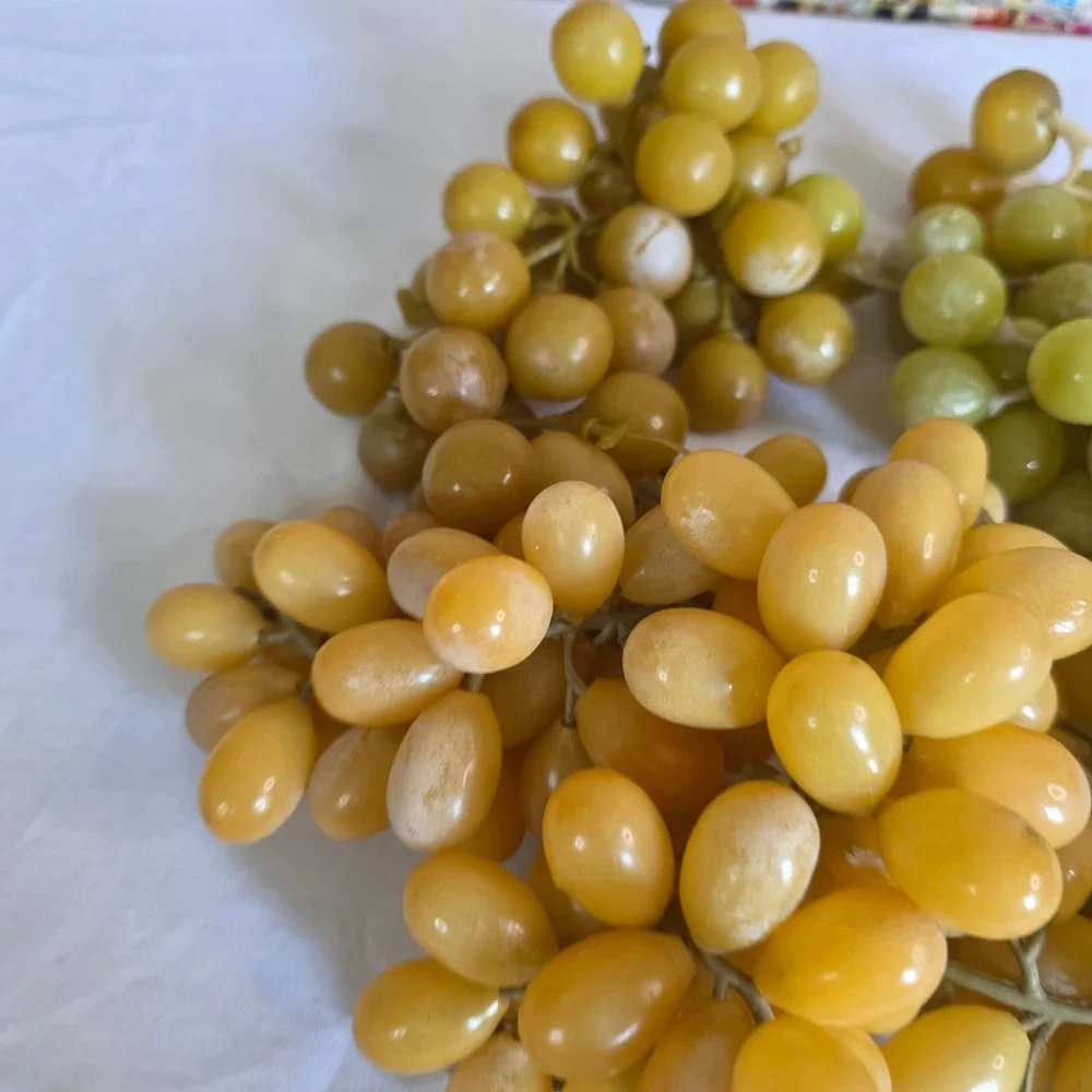 Vintage MCM Lucite Acrylic Grape Clusters Amber Yellow Green Set of 4 Decor